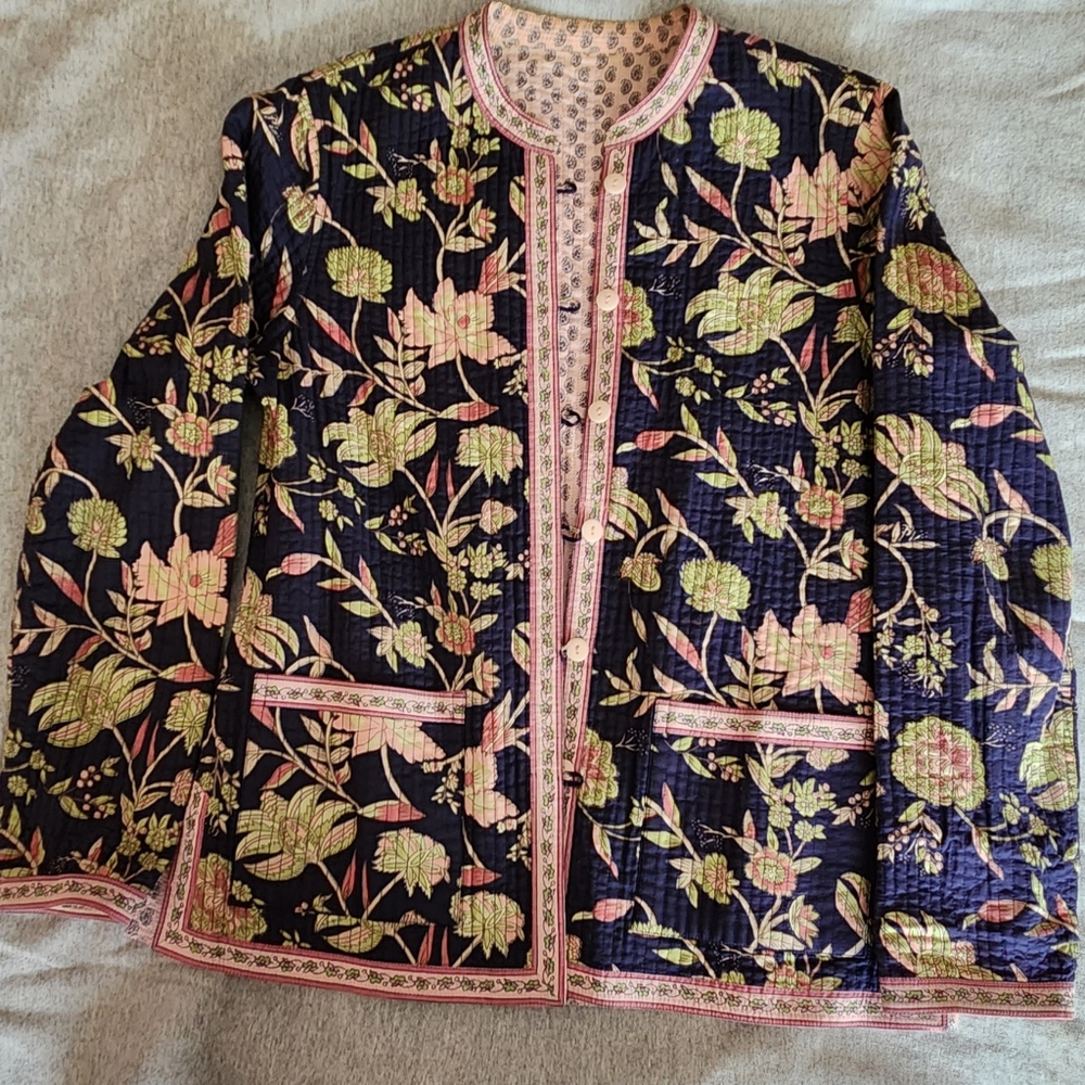 womens lightweight reversible quilted jacket size small